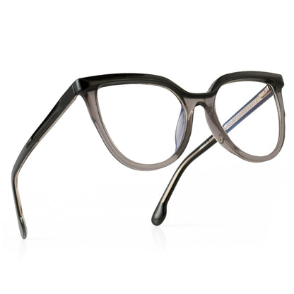 PERKEY Full Rim Oversized-Cat Eye Computer Glasses For Eye Protection Spectacles Frames Women - OPTL006-C1