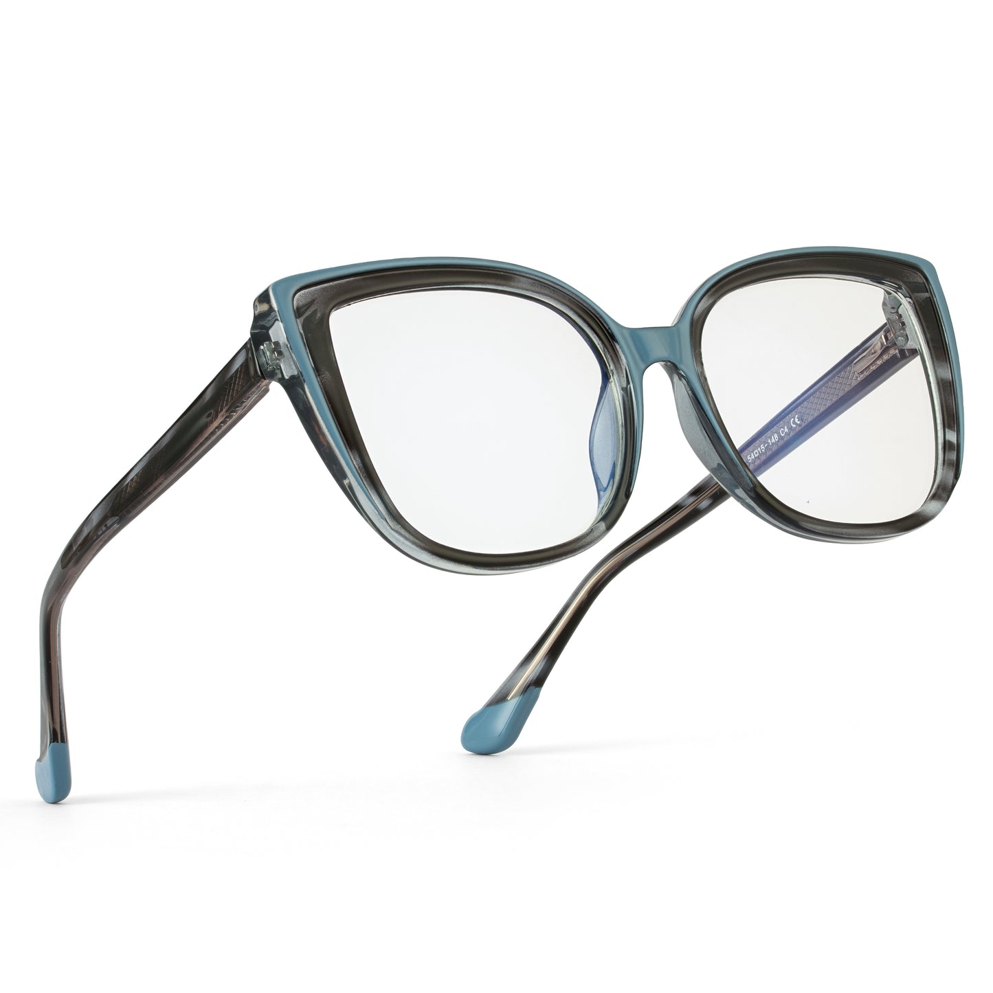 PERKEY Full Rim Square-Oversized Transparent Computer Blue Cut Spectacles Frames Women - OPTL008-C2