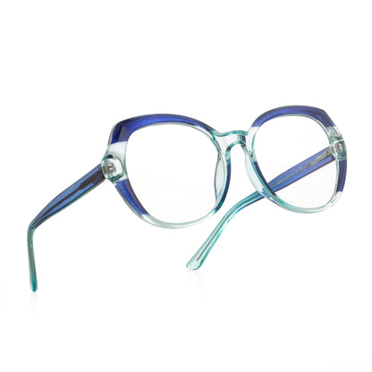 PERKEY Full Rim Oval Blue Light Blocking glasses Spectacles Frames Women - OPTL004-C3