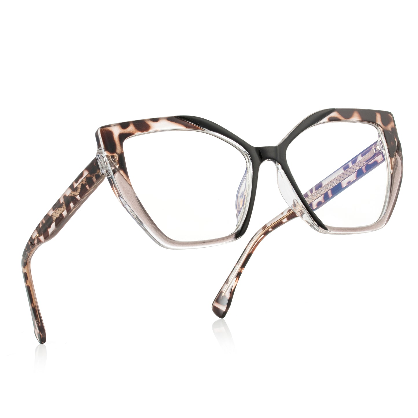 PERKEY Full Rim Square-Cat Eye Transparent Computer Blue Cut Spectacles Frames Women - OPTL0011-C2