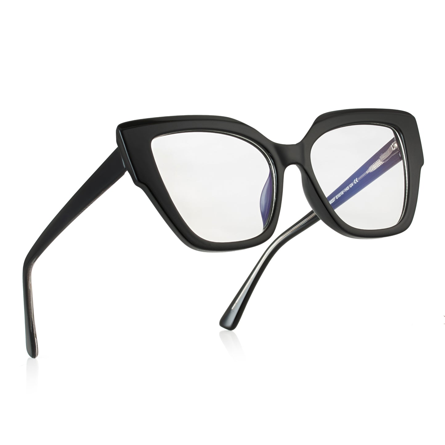 PERKEY Full Rim Cat Eye-Oversized Computer Glasses For Eye Protection Spectacles Frames Women - OPTL001-C1