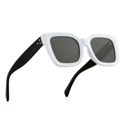 PERKEY Square-Oversized Black UV Protected Polarized Cooling Sunglasses Men Women - PRKY005-C5