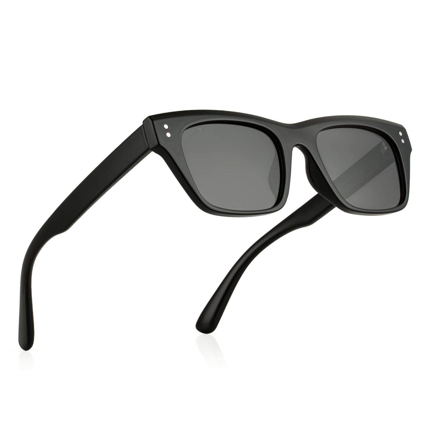 PERKEY Square-Oversized Black UV Protected Polarized Sunglasses Men Women - PRKY002-C1