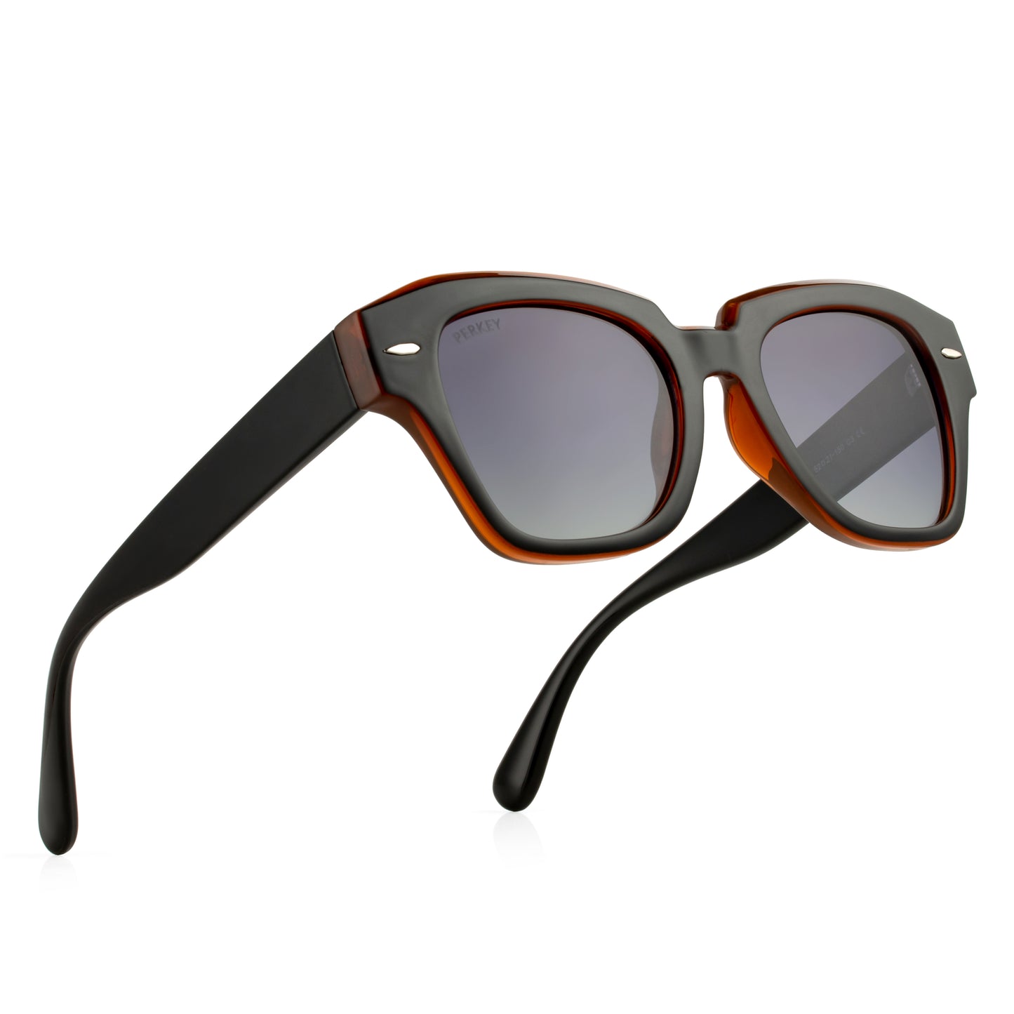 PERKEY Square Black UV Protected Polarized Chasma Shades Men Women - PRKY004-C4