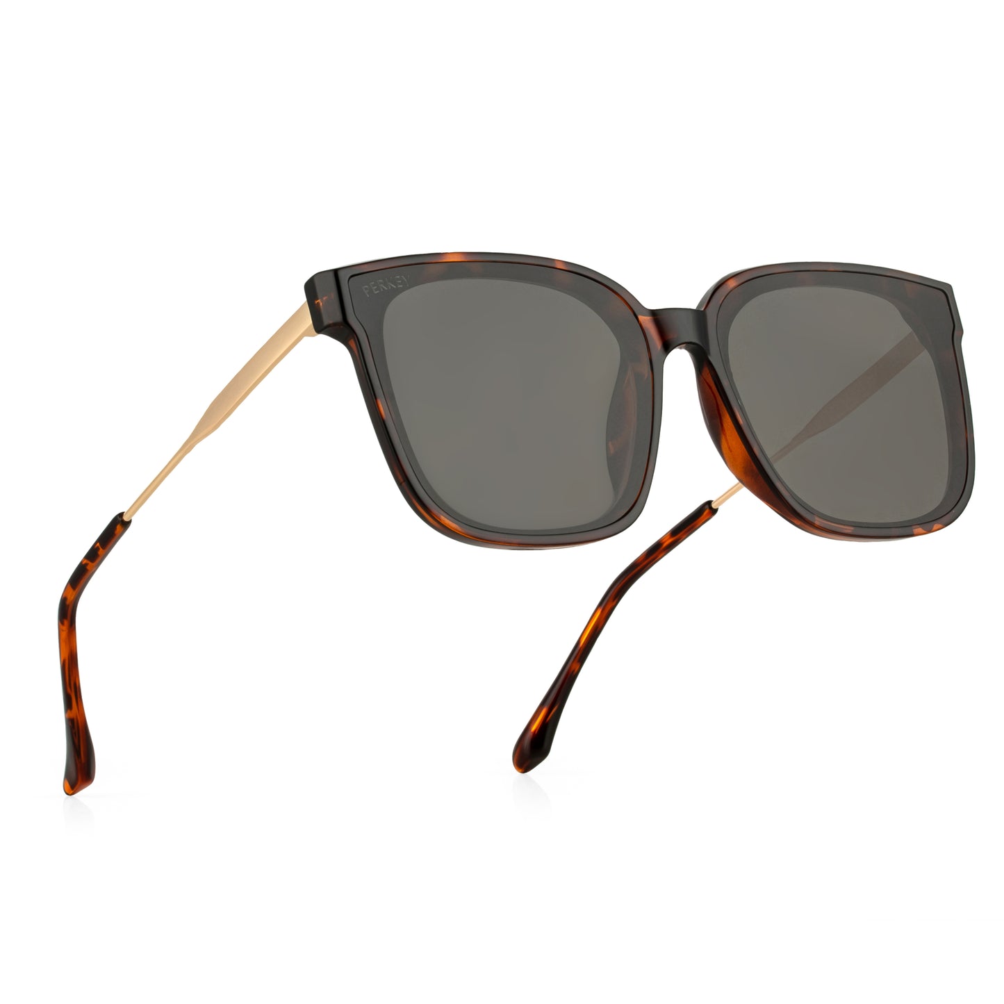 PERKEY Square-Oversized Black UV Protected Chasma Shades Men Women - PRKY0013-C3