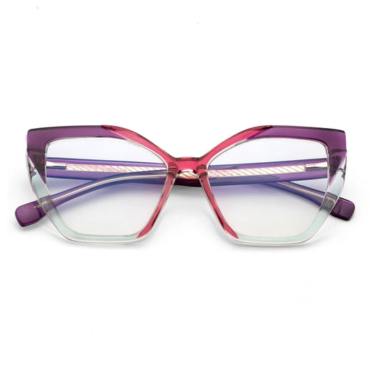 PERKEY Full Rim Square-Cat Eye Blue Light Blocking glasses Spectacles Frames Women - OPTL0011-C3