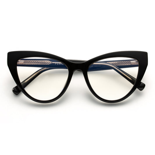 PERKEY Full Rim Cat Eye-Oversized Computer Glasses For Eye Protection Spectacles Frames Women - OPTL0010-C1