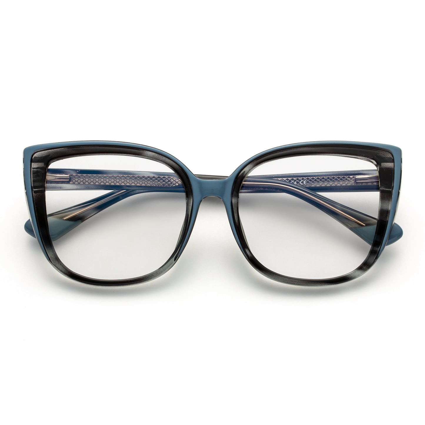 PERKEY Full Rim Square-Oversized Transparent Computer Blue Cut Spectacles Frames Women - OPTL008-C2