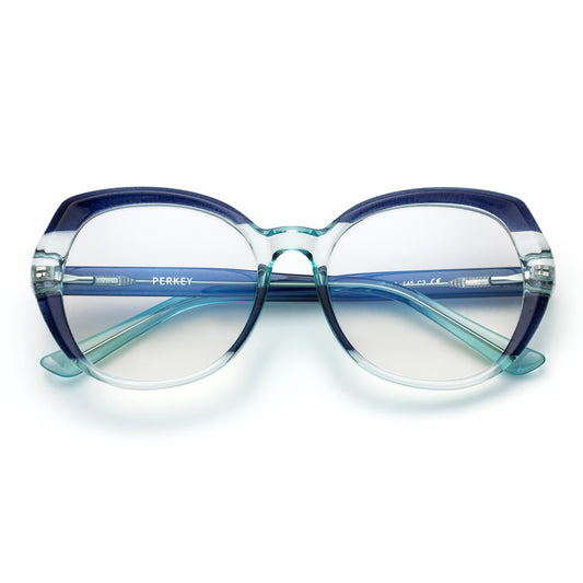 PERKEY Full Rim Oval Blue Light Blocking glasses Spectacles Frames Women - OPTL004-C3