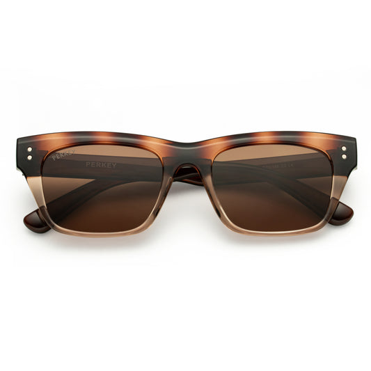 PERKEY Square-Oversized Brown UV Protected Polarized Sunglasses Men Women - PRKY002-C2