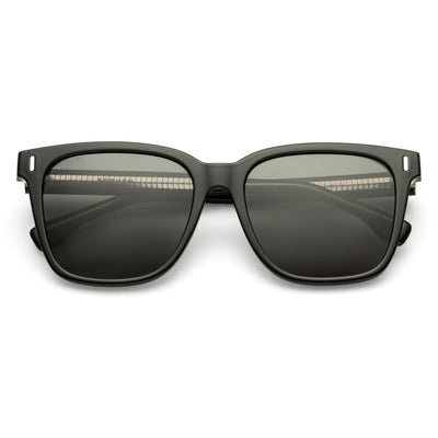 PERKEY Square Black UV Protected Polarized Cooling Sunglasses Men & Women - PRKY0010-C1