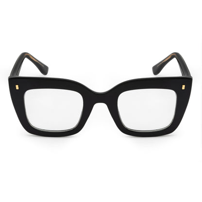PERKEY Full Rim Retro Square Blue Light Cut & Antiglare Computer Eyeglasses For Women | Bold Style | - OPTL0016-C1