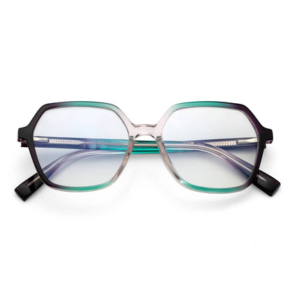 PERKEY Square Full Rim Blue Cut Light Glasses for Women - OPTL0019-C2