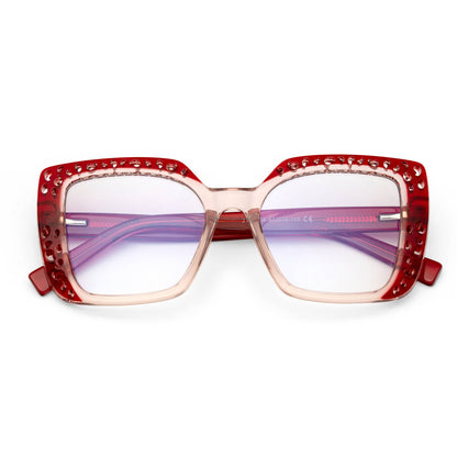 PERKEY Square Full Rim Computer Glasses for Women - OPTL0020-C3