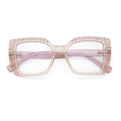 PERKEY Square Full Rim Anti Glare Specs for Women - OPTL0020-C4