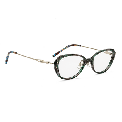 PERKEY Small Fit Oval Green Fusion Eyeglass Frames For Women - OPTL0025-C4