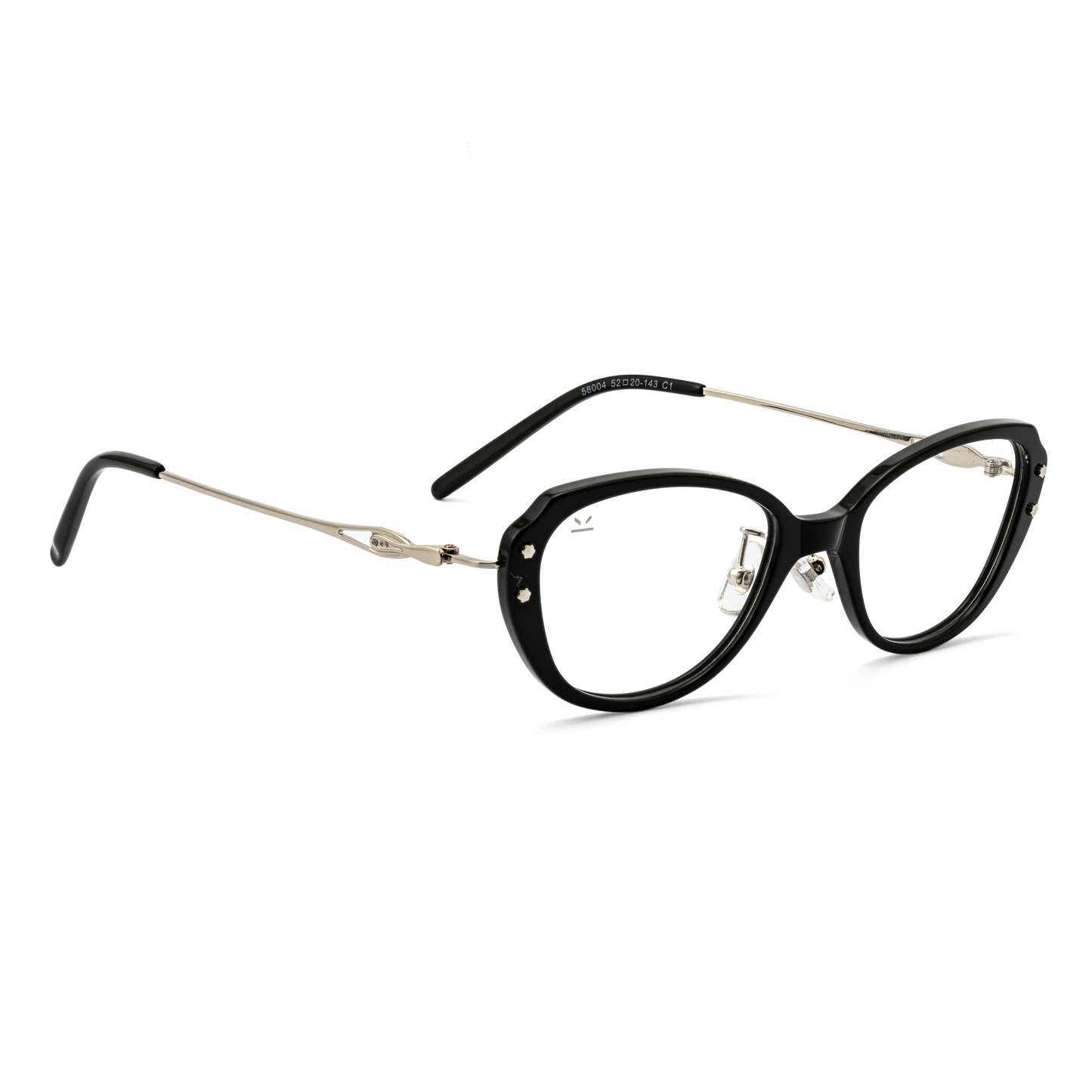 PERKEY Full Rim Oval Black Eyeglass Frame For Women  - OPTL0025-C1