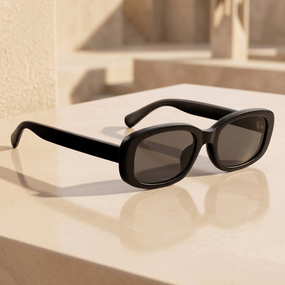 PERKEY 100% UV Protected Rectangle Sunglasses For Men and Women - PRKY0019-C1