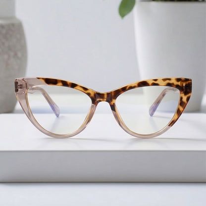 PERKEY Full Rim Cat Eye Blue Cut Frames For Women - OPTL0010-C2
