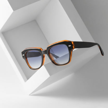 PERKEY Square Black UV Protected Polarized Sunglasses For Men & Women - PRKY004-C4