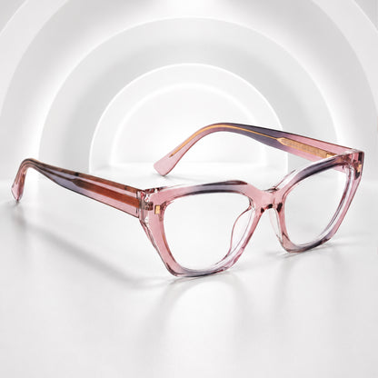 PERKEY Full Rim Cat Eye Blue Light Cut & Antiglare Computer Eyeglasses For Women | Bold Style | - OPTL0017-C3