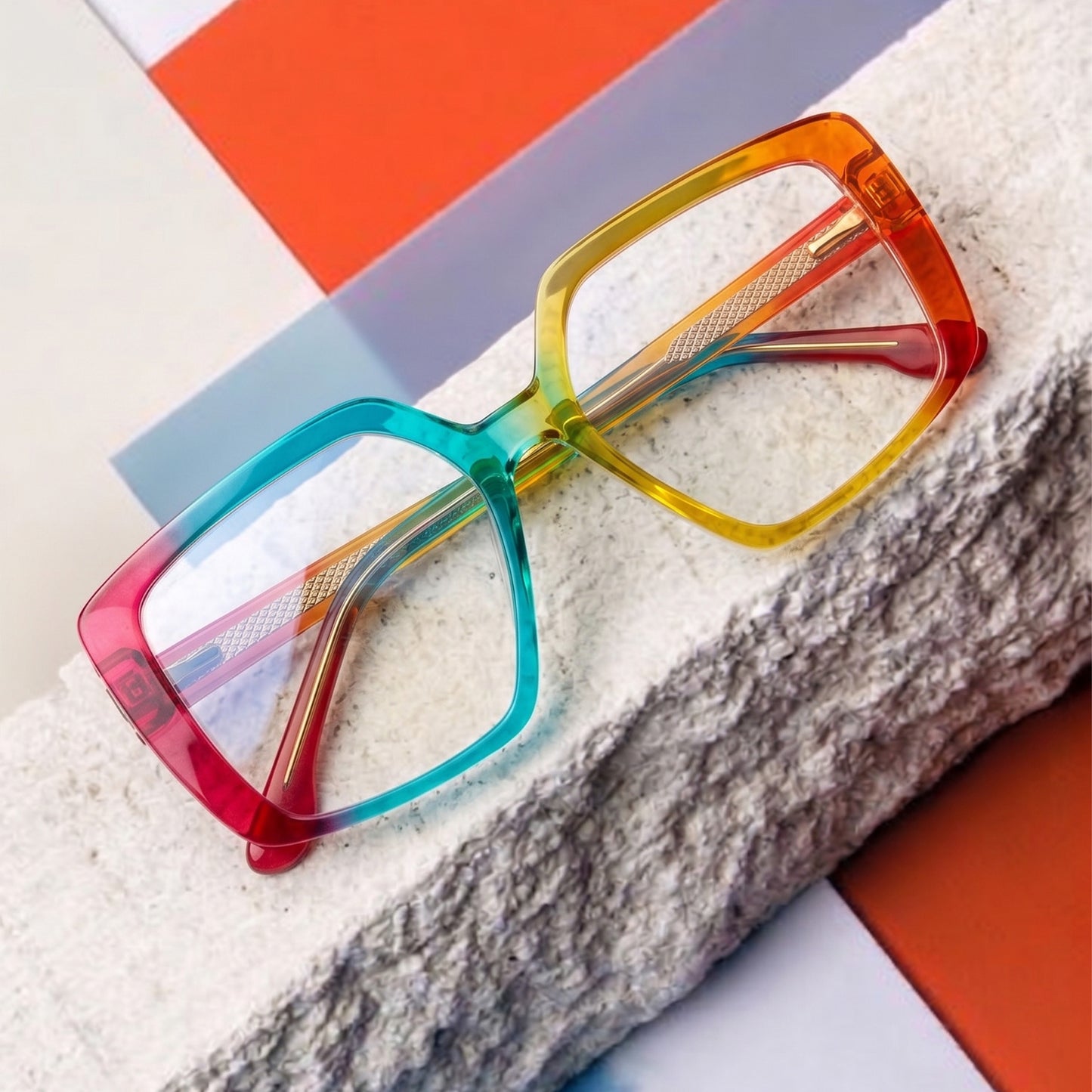 PERKEY Full Rim Square-Oversized Blue Light Blocking Frames Men Women - OPTL007-C3