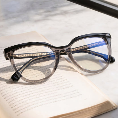 PERKEY Full Rim Oversized-Cat Eye Spectacle Frames For Women - OPTL006-C1