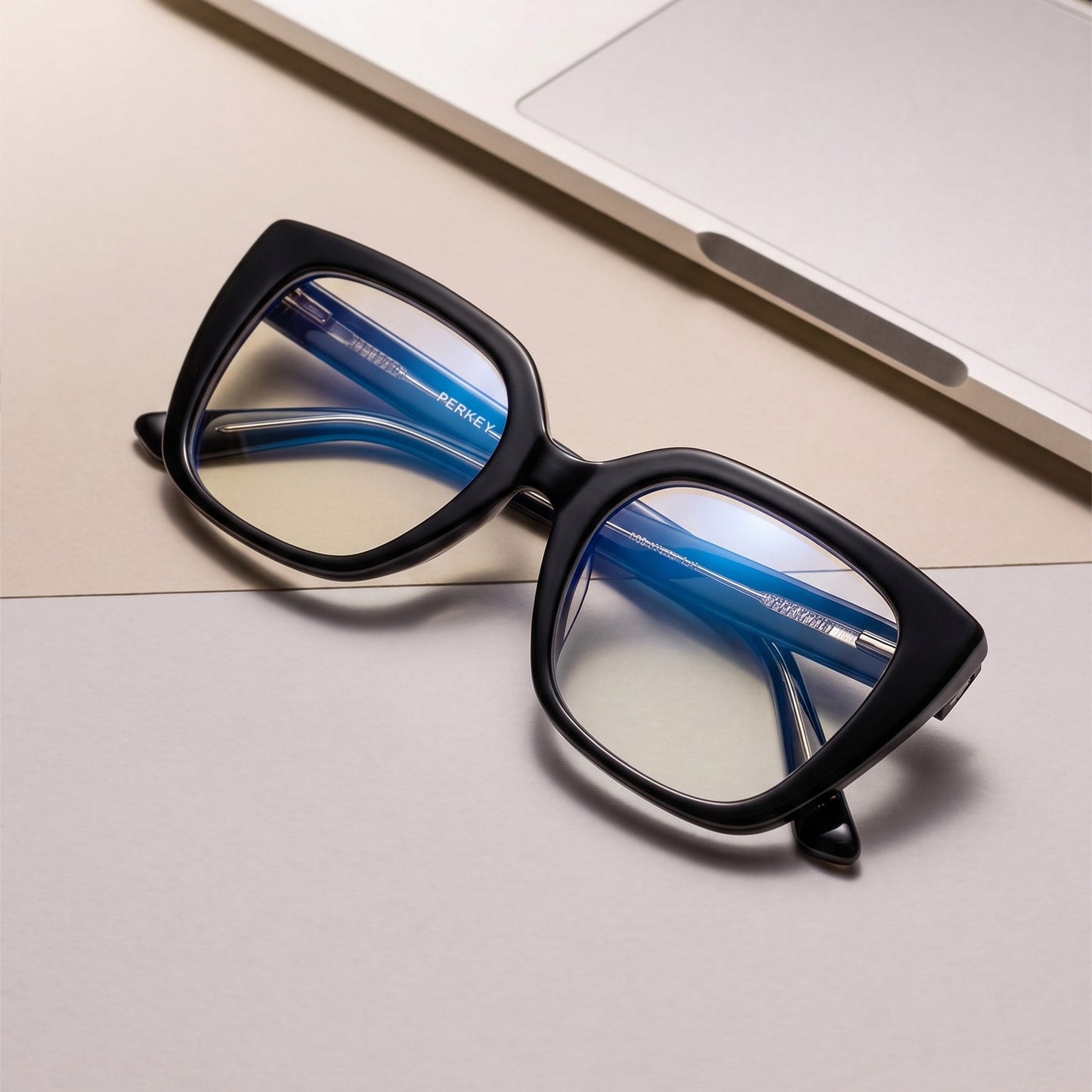 PERKEY Full Rim Square-Oversized Computer Glasses For Men Women - OPTL002-C1