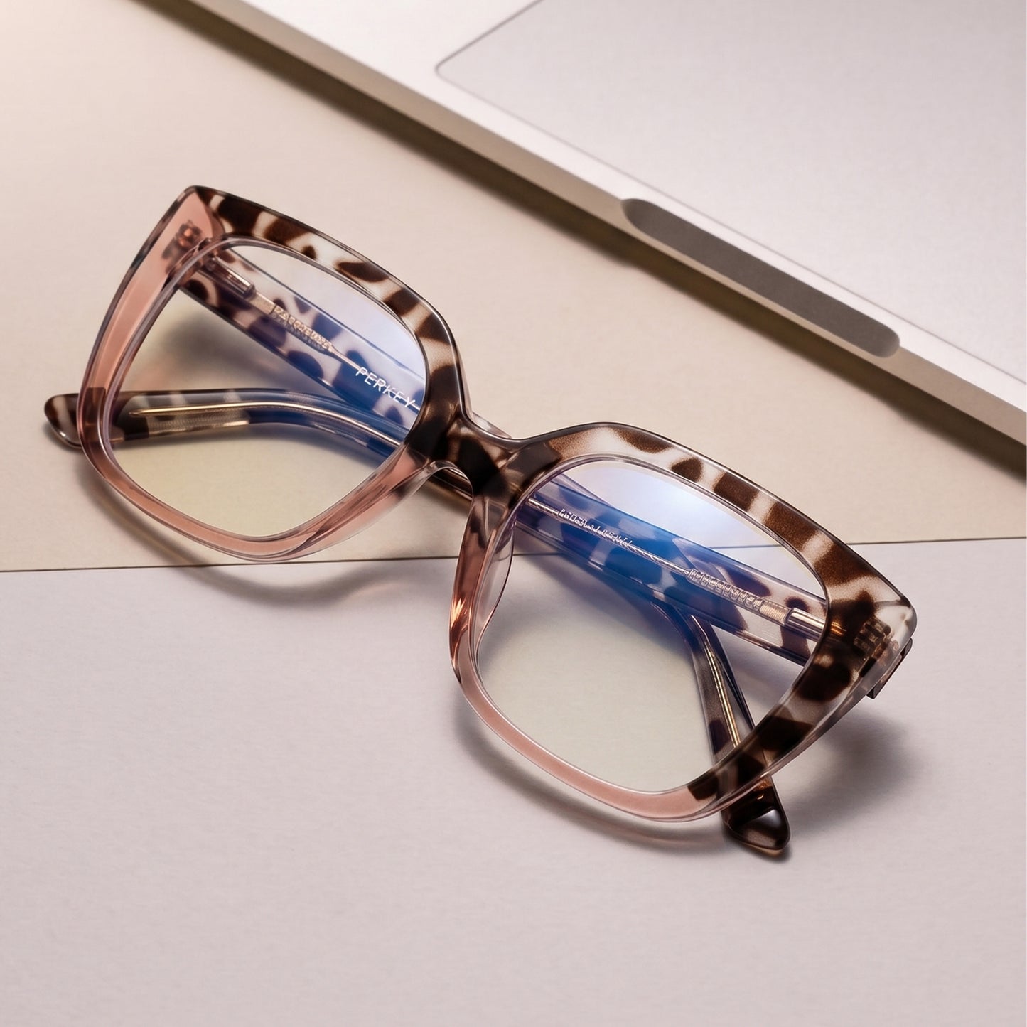 PERKEY Full Rim Square-Oversized  Blue Cut Spectacles Frames Men Women - OPTL002-C2