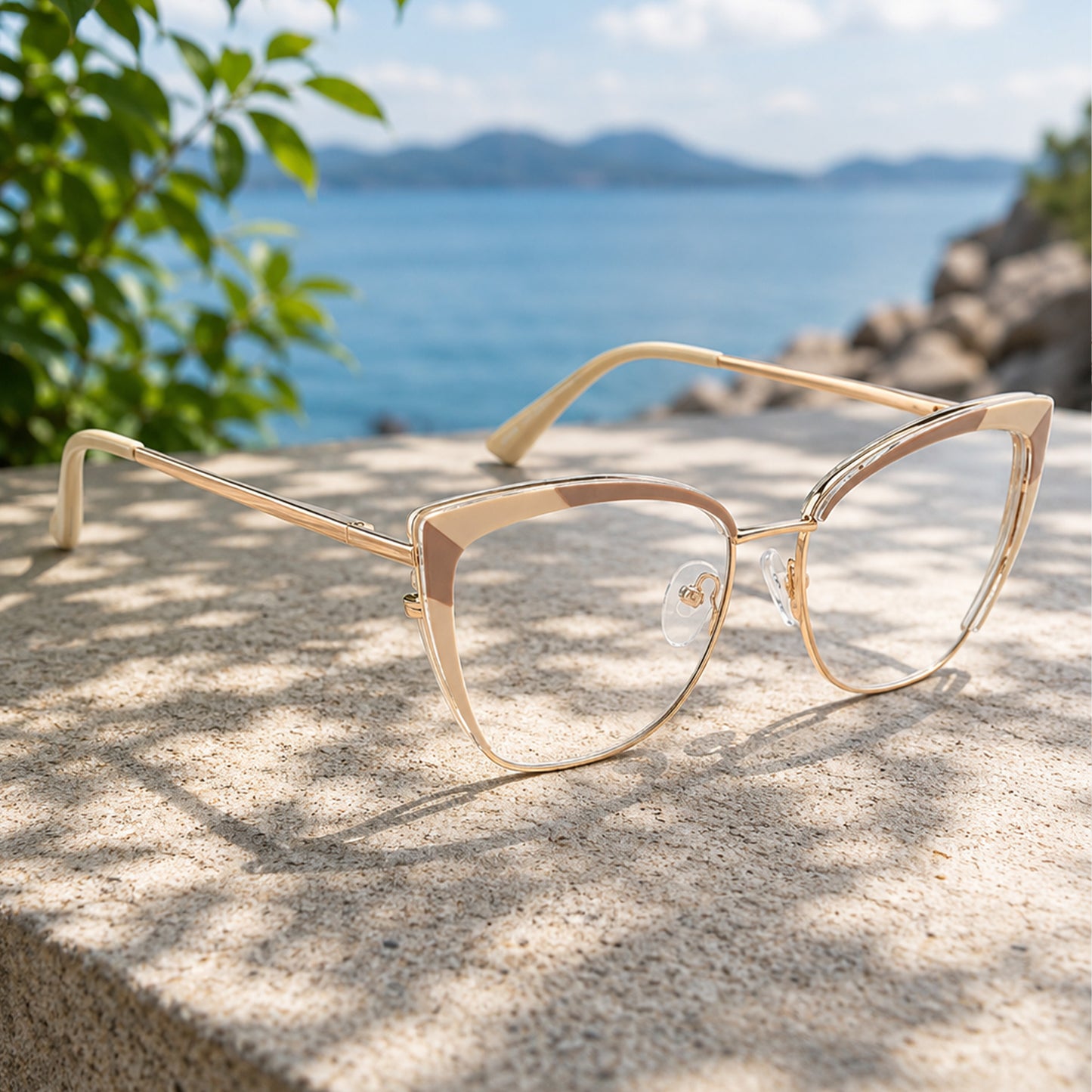 PERKEY Full Rim Cat Eye Blue Light Cut & Antiglare Computer Eyeglasses For Women | Stylish | - OPTL0018-C3