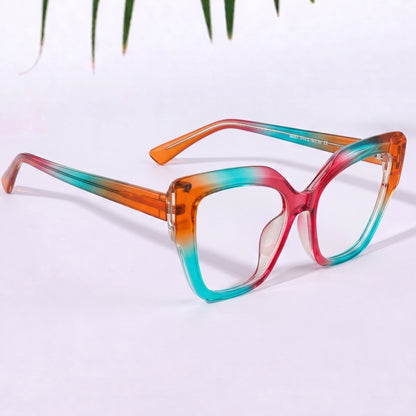 PERKEY Full Rim Cat Eye-Oversized Blue Light Blocking glasses Spectacles Frames Women - OPTL001-C3