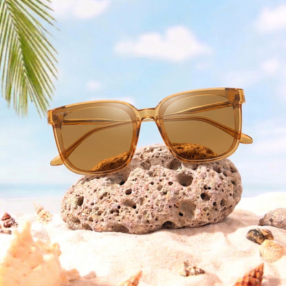 PERKEY Square-Oversized Brown UV Protected  Sunglasses For Men & Women - PRKY0013-C4