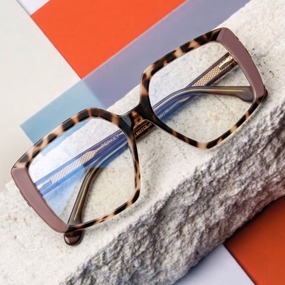 PERKEY Full Rim Square-Oversized  Blue Cut Spectacles Frames Men Women - OPTL007-C2