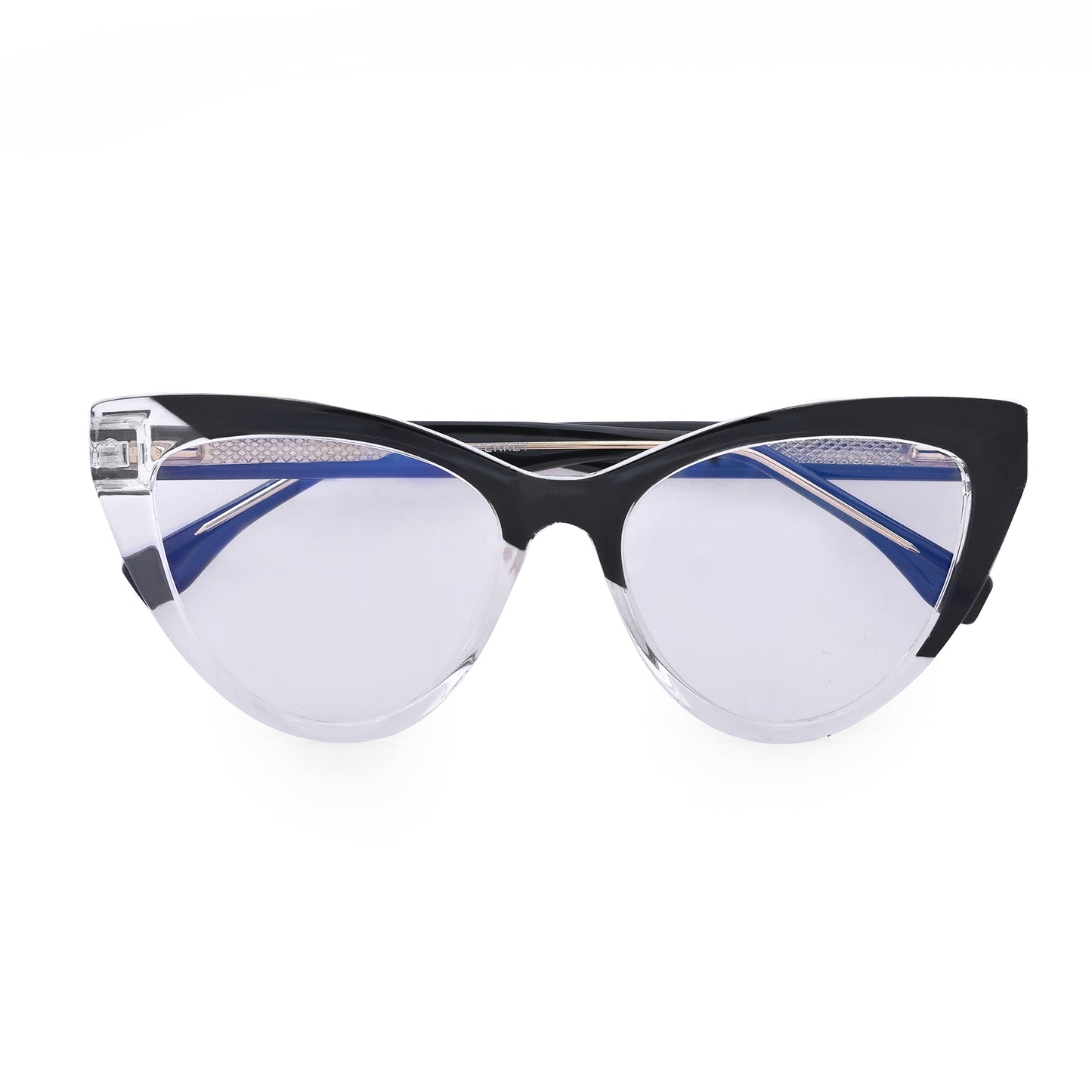 PERKEY Cat Eye Black White Fusion Computer Glasses For Women - OPTL0010-C4
