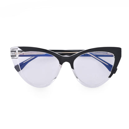 PERKEY Cat Eye Black White Fusion Computer Glasses For Women - OPTL0010-C4