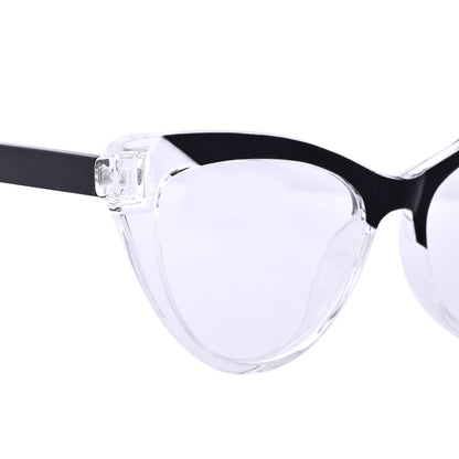 PERKEY Cat Eye Black White Fusion Computer Glasses For Women - OPTL0010-C4
