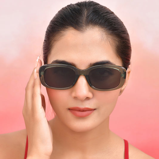 PERKEY 100% UV Protected Rectangle Shades For Men and Women - PRKY0019-C2