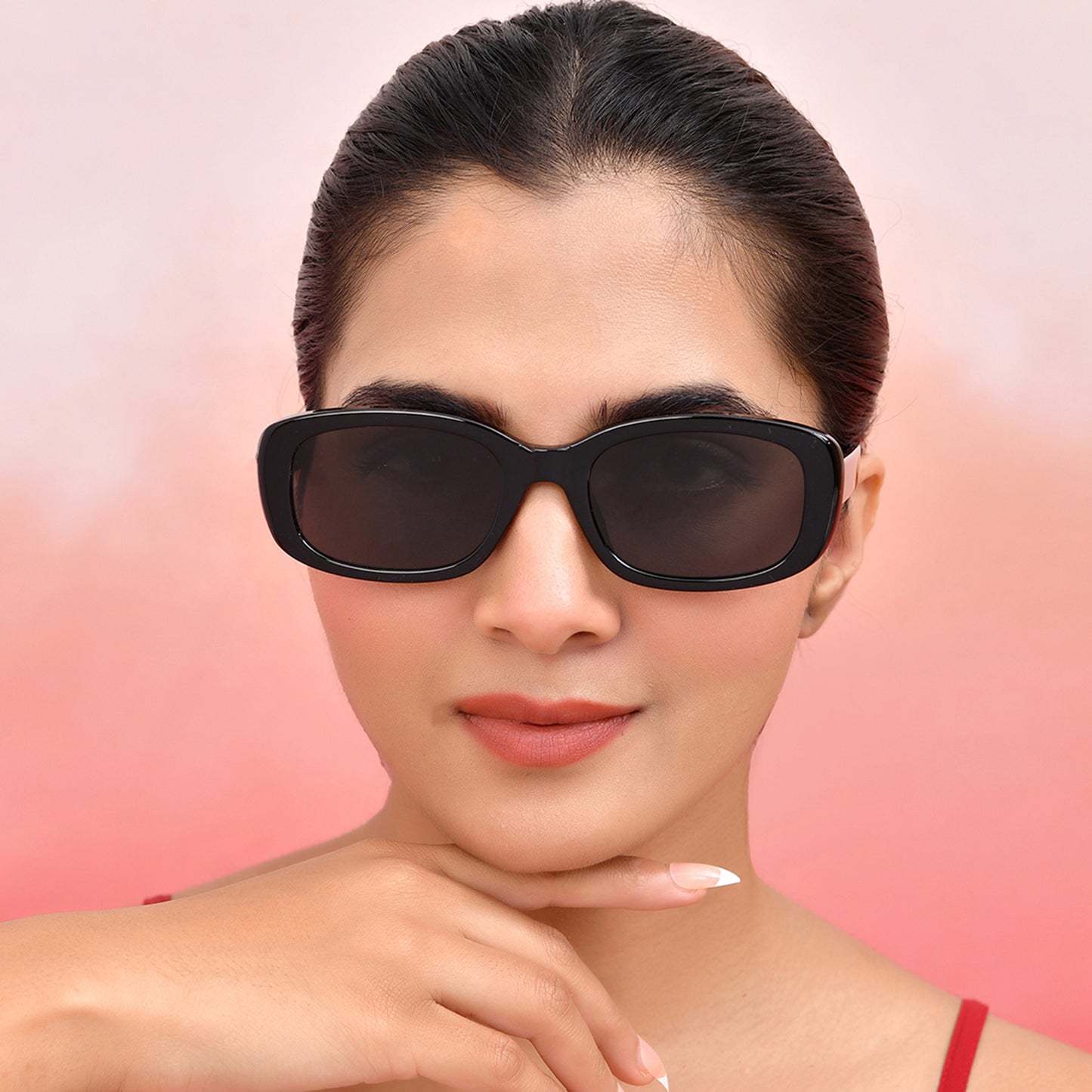 PERKEY 100% UV Protected Rectangle Sunglasses For Men and Women - PRKY0019-C1