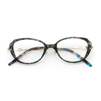 PERKEY Small Fit Oval Green Fusion Eyeglass Frames For Women - OPTL0025-C4