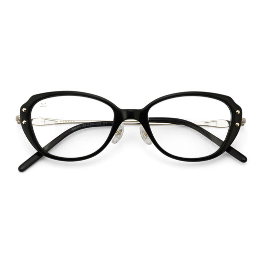 PERKEY Full Rim Oval Black Eyeglass Frame For Women  - OPTL0025-C1