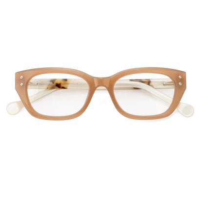 PERKEY Soft Square Glossy Pink Eyeglass Frame For Women - OPTL0022-C2