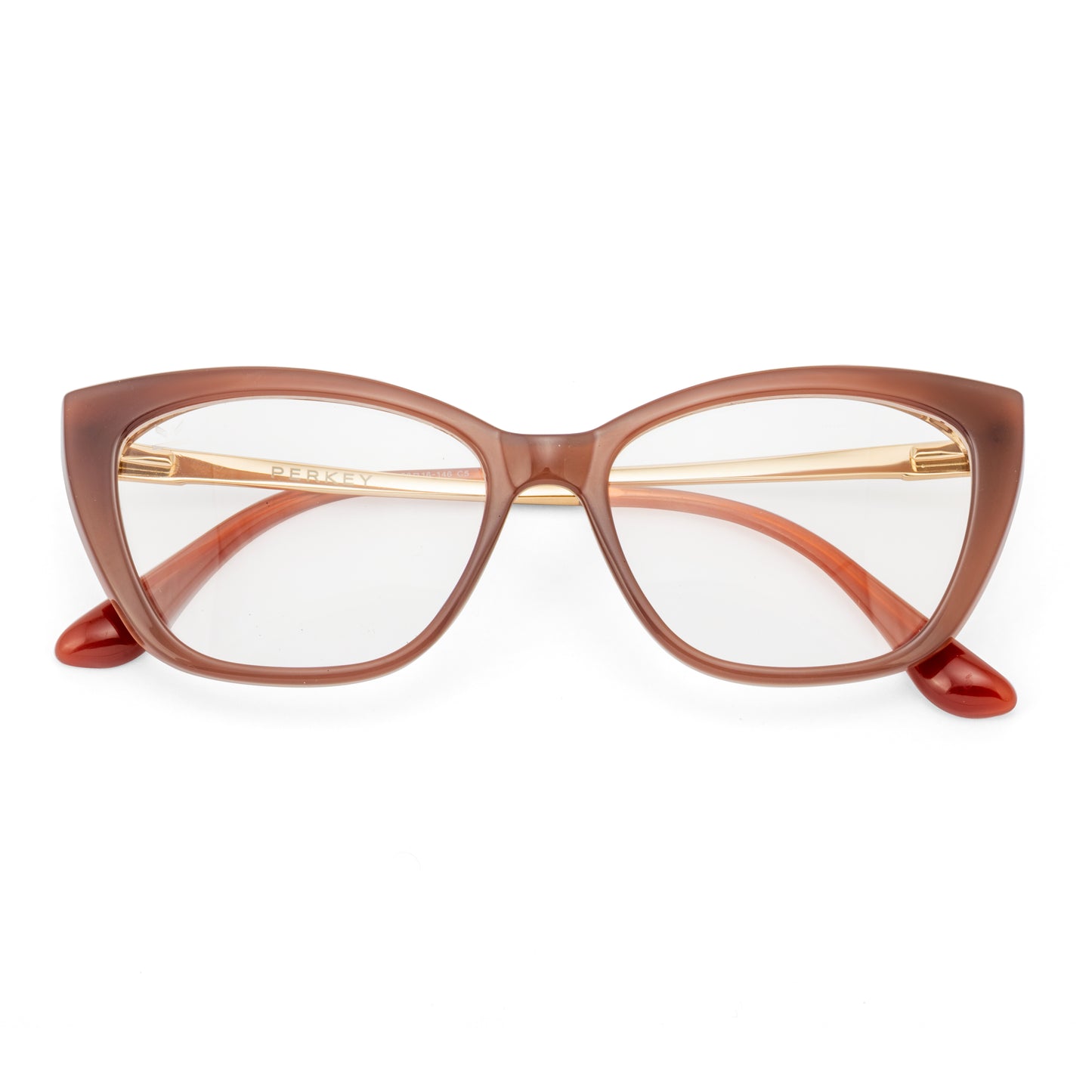PERKEY Full Rim Soft Cat Eye Glossy Purple Eyeglass Frame For Women - OPTL0024-C3