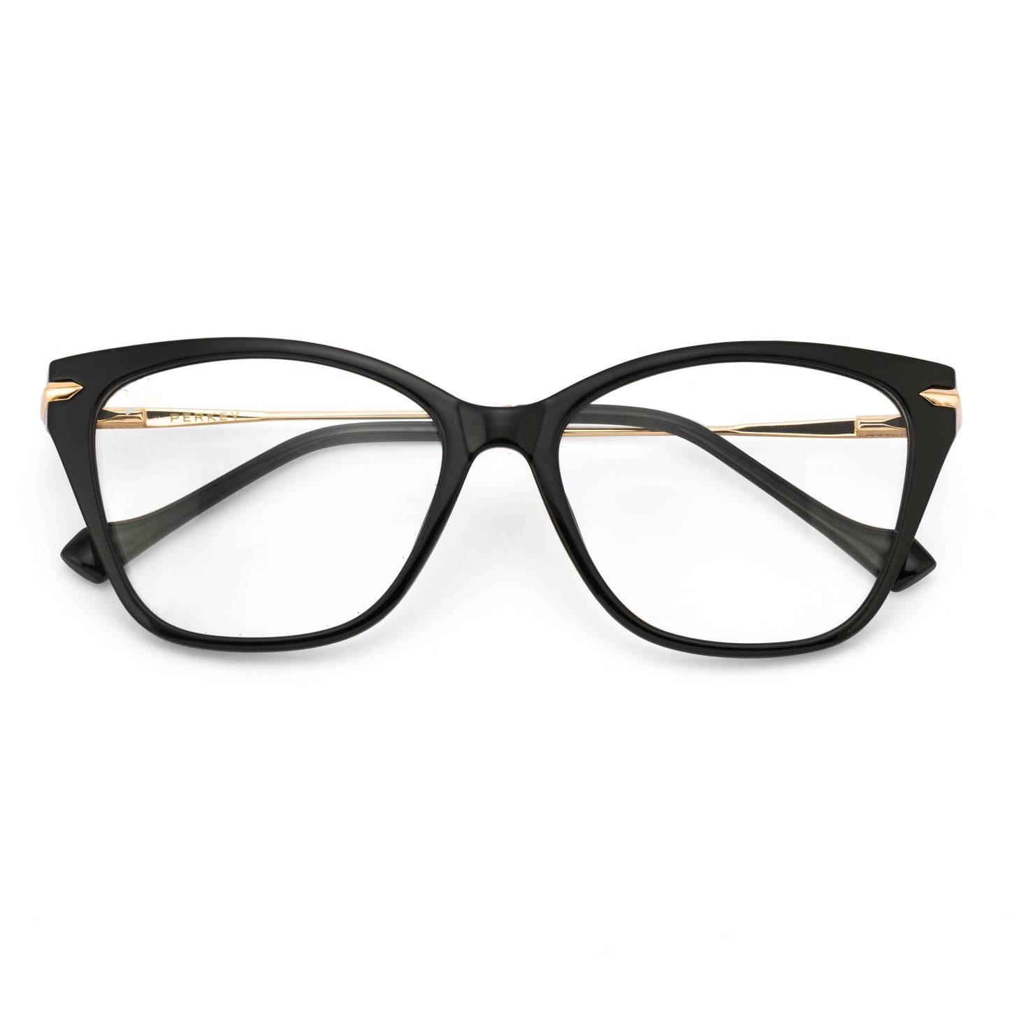 PERKEY Cat Eye Black Glossy Spectacle Frames For Women - OPTL0023-C1