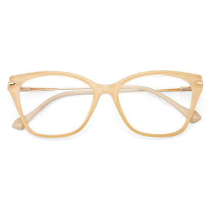 PERKEY Cat Eye Glossy Biege Eyeglass frame For Women - OPTL0023-C4