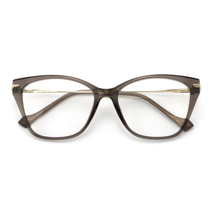 PERKEY Full Rim Cat Eye Transparent Grey Eyeglass Frame For Women - OPTL0023-C2