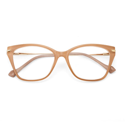 PERKEY Soft Cat Eye Full Rim Glossy Pink Spectacle Frame For Women - OPTL0023-C3