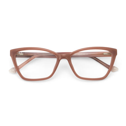 PERKEY Full Rim Soft Cat Eye Pink Spectacle Frame For Women - OPTL0021-C3