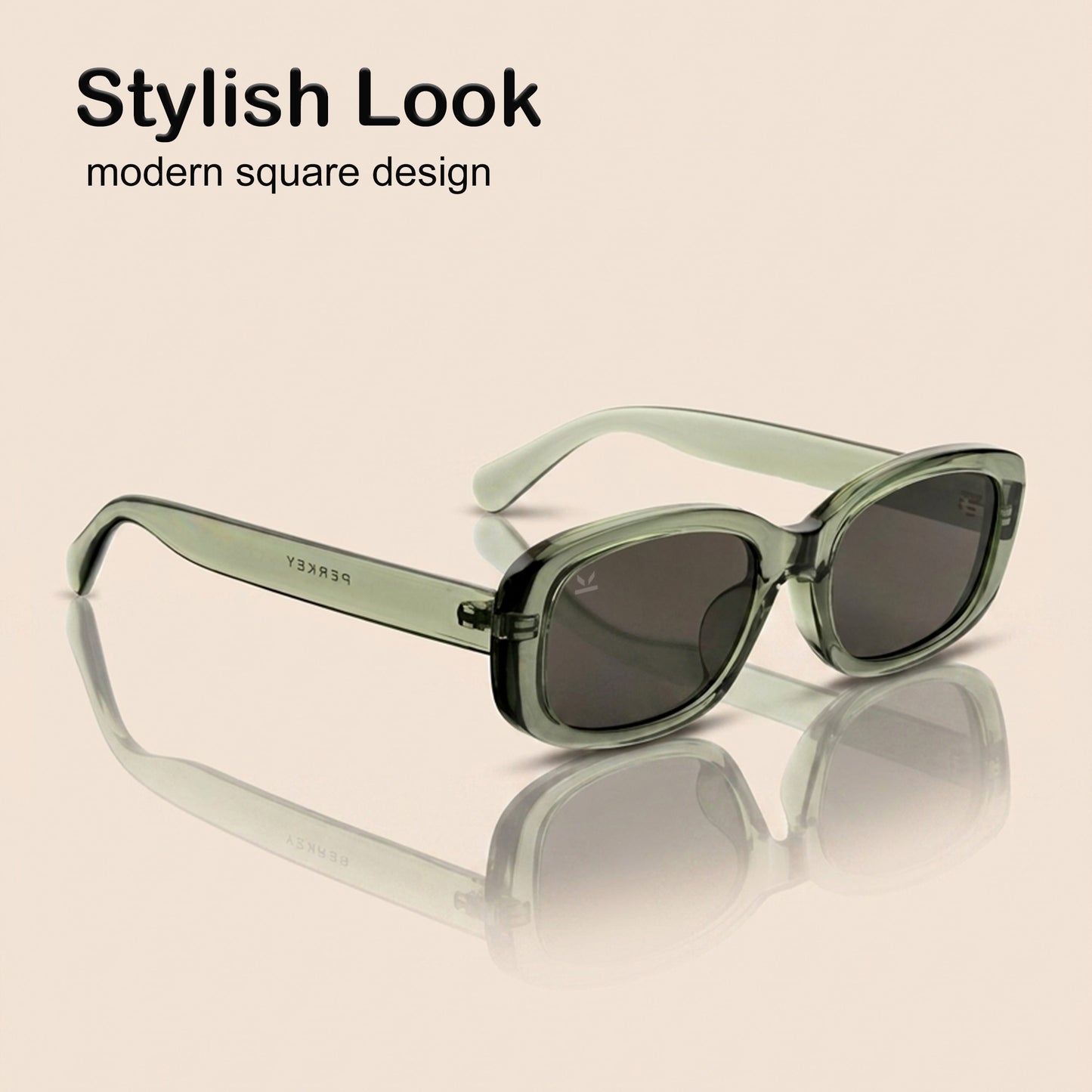 PERKEY 100% UV Protected Rectangle Shades For Men and Women - PRKY0019-C2