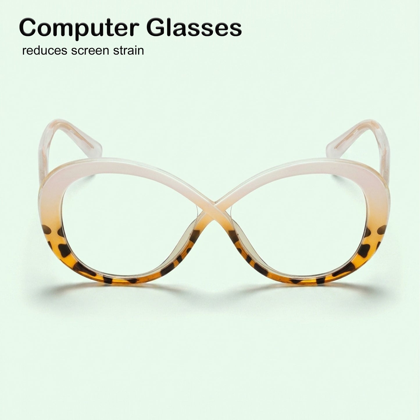 PERKEY Full Rim Oval-Oversized Blue Light Blocking glasses Spectacles Frames Men Women - OPTL0013-C3