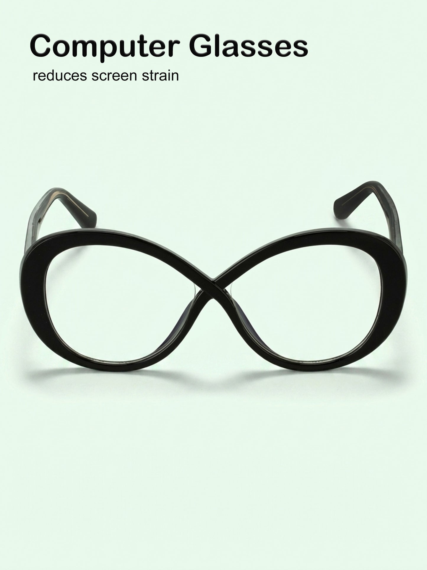 PERKEY Full Rim Oval-Oversized Computer Glasses For Eye Protection Spectacles Frames Men Women - OPTL0013-C1